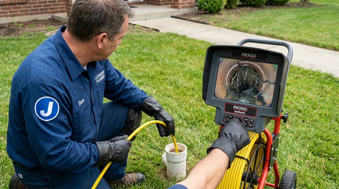Sewer camera inspection being performed by Johns Plumbing LLC in Bowling Green