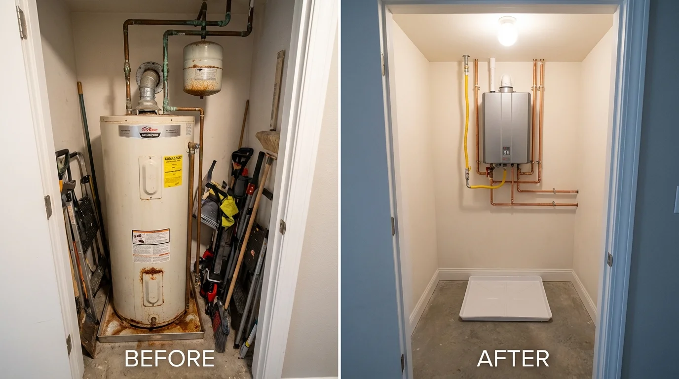 Tank water heater versus wall-mounted tankless unit comparison for Bowling Green, MO homeowners